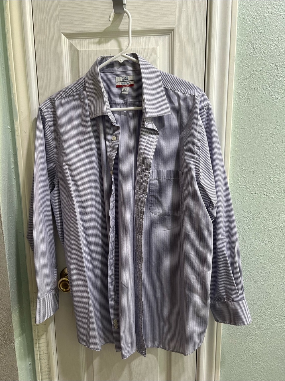 croft & barrow Light Blue Pinstripe Men's Dress Shirt